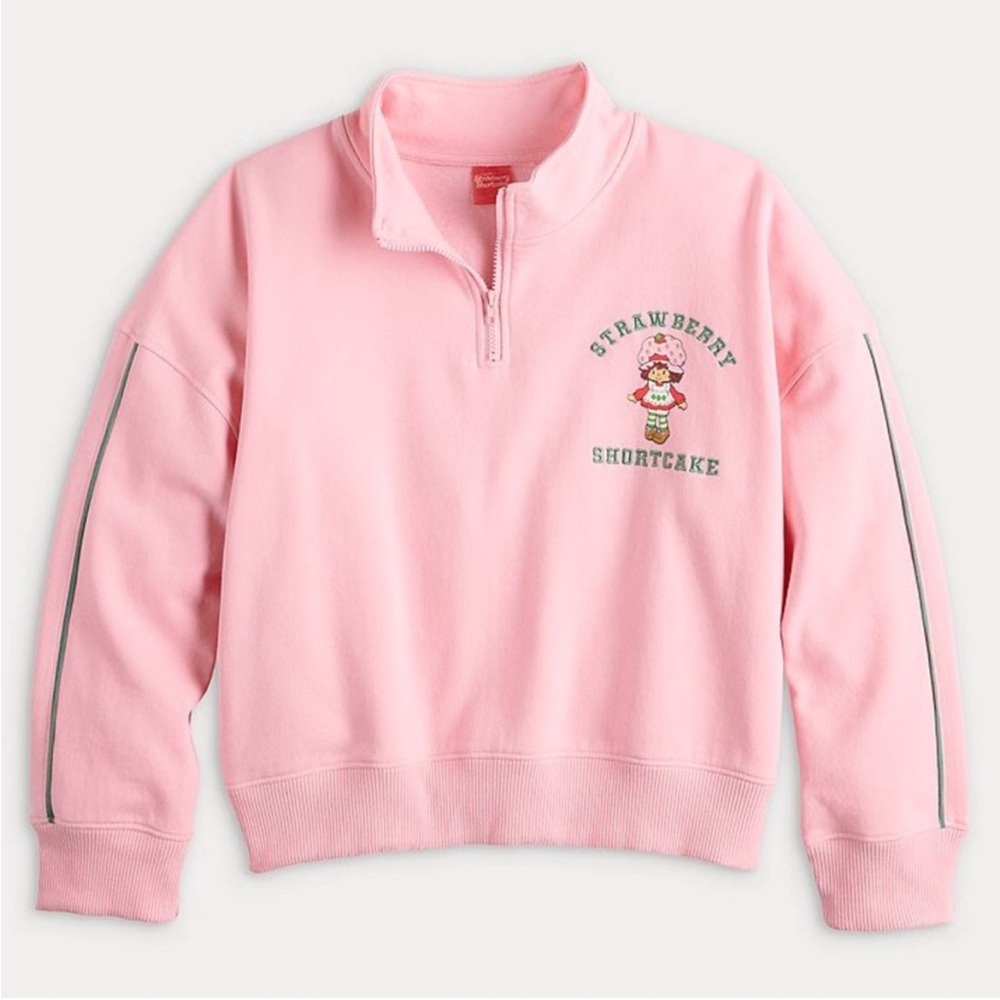 Strawberry Shortcake Quarter-Zip Graphic Pullover Large NWOT